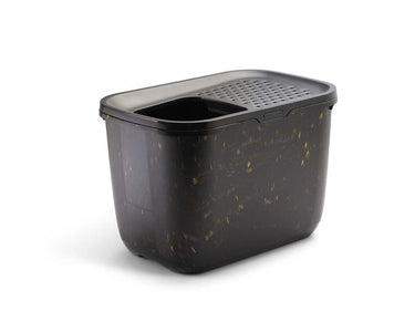 Savic Hop In Top-Enter Cat Litter Tray Marble - Black/Gold